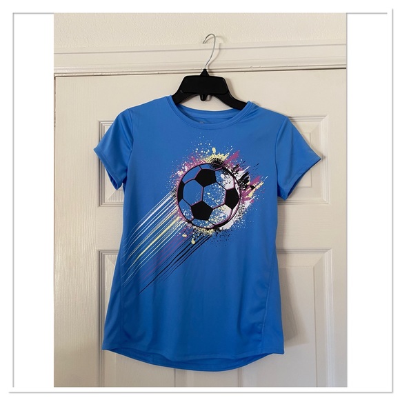 Girl’s Short Sleeve Soccer Graphic T-Shirt All In Motion - Picture 2 of 2